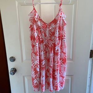 Torrid 4x coral leaf pattern strappy dress